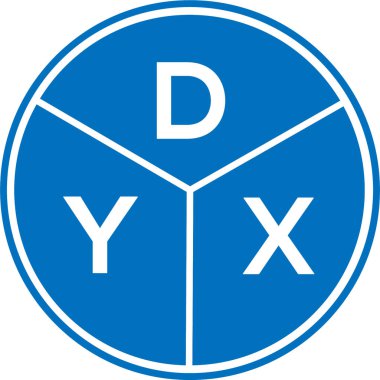 Beyaz arka planda DYX harf logosu tasarımı. DYX yaratıcı daire harfi logosu. DYX harf tasarımı.