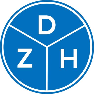 Beyaz arkaplanda DZH harf logosu tasarımı. DZH yaratıcı daire harfi logosu konsepti. DZH harf tasarımı.