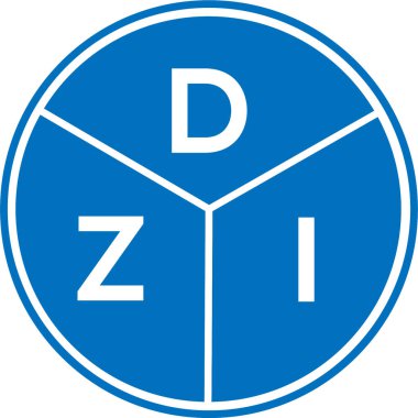 Beyaz arka planda DZI harf logosu tasarımı. DZI yaratıcı daire harfi logosu konsepti. DZI harf tasarımı.