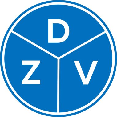 Beyaz arka planda DZV harf logosu tasarımı. DZV yaratıcı daire harfi logosu konsepti. DZV harf tasarımı.