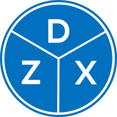 Beyaz arkaplanda DZX harf logosu tasarımı. DZX yaratıcı daire harfi logosu konsepti. DZX harf tasarımı.