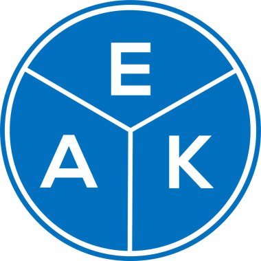 Beyaz arka planda EAK harf logosu tasarımı. EAK yaratıcı daire harfi logosu. EAK harf tasarımı.