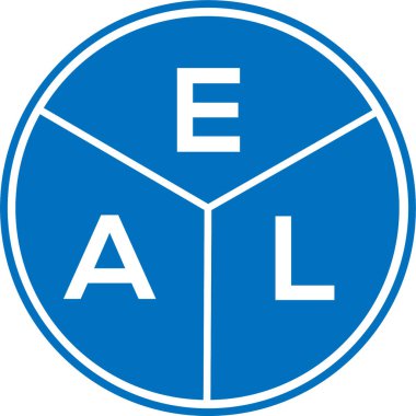 Beyaz arka planda EAL harf logosu tasarımı. EAL yaratıcı daire harfi logosu. EAL harf tasarımı.