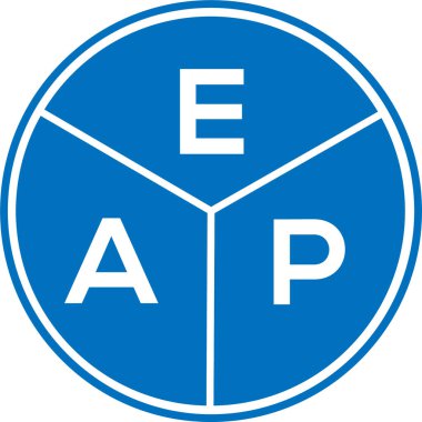 Beyaz arkaplanda EAP harf logosu tasarımı. EAP yaratıcı daire harfi logosu. EAP harf tasarımı.