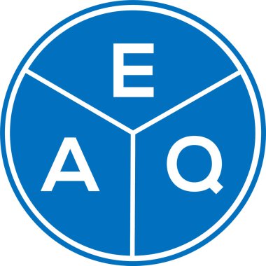 Beyaz arka planda EAQ harfi logo tasarımı. EAQ yaratıcı daire harfi logosu konsepti. EAQ harf tasarımı.