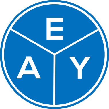 Beyaz arka planda EAY harf logosu tasarımı. EAY yaratıcı daire harfi logosu. EAY harf tasarımı.