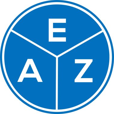 Beyaz arka planda EAZ harfi logo tasarımı. EAZ yaratıcı daire harfi logosu. EAZ harf tasarımı.