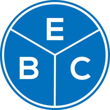 Beyaz arka planda EBC harf logosu tasarımı. EBC yaratıcı daire harfi logosu. EBC harf tasarımı.