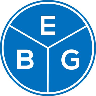 Beyaz arkaplanda EBG harf logosu tasarımı. EBG yaratıcı daire harfi logosu konsepti. EBG harf tasarımı.