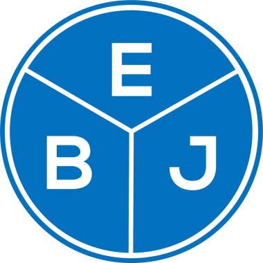 Beyaz arka planda EBJ harf logosu tasarımı. EBJ yaratıcı daire harfi logosu konsepti. EBJ harf tasarımı.