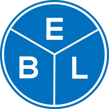 Beyaz arkaplanda EBL harf logosu tasarımı. EBL yaratıcı daire harfi logosu konsepti. EBL harf tasarımı.