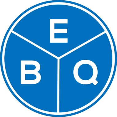 Beyaz arka planda EBQ harfi logo tasarımı. EBQ yaratıcı daire harfi logosu. EBQ harf tasarımı.