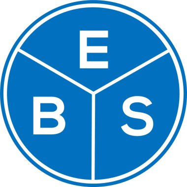 Beyaz arka planda EBS mektup logosu tasarımı. EBS yaratıcı daire harfi logosu konsepti. EBS harf tasarımı.