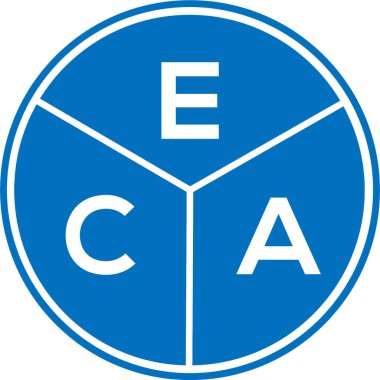Beyaz arkaplanda ECA harf logosu tasarımı. ECA yaratıcı daire harfi logosu konsepti. ACA harf tasarımı.