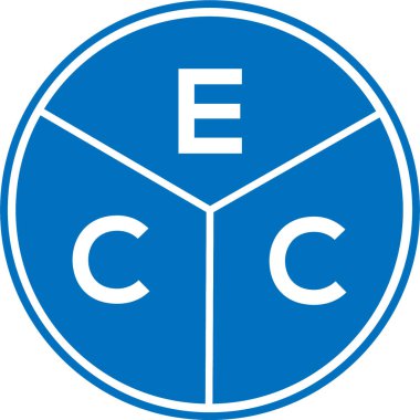 Beyaz arka planda ECC harf logosu tasarımı. ECC yaratıcı daire harfi logosu konsepti. ECC harf tasarımı.