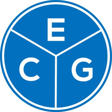 Beyaz arka planda ECG harf logosu tasarımı. ECG yaratıcı daire harfi logosu konsepti. ECG harf tasarımı.