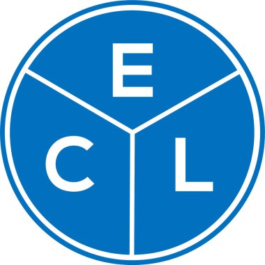 Beyaz arkaplanda ECL harf logosu tasarımı. ECL yaratıcı daire harfi logosu konsepti. ECL harf tasarımı.