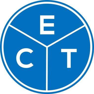 Beyaz arka planda elektroşok cihazı logosu tasarımı. Elektroşok yaratıcı daire harfi logosu. ECT harf tasarımı.