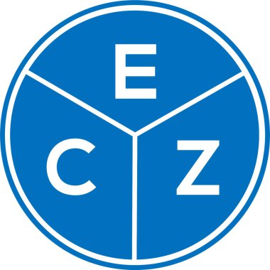 Beyaz arkaplanda ECZ harf logosu tasarımı. ECZ yaratıcı daire harfi logosu konsepti. ECZ harf tasarımı.