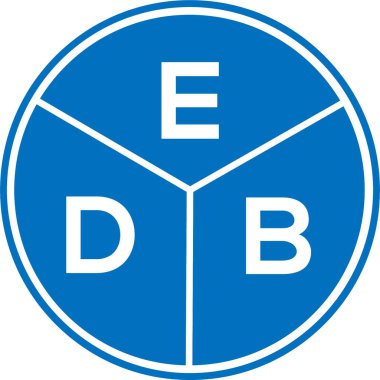 Beyaz arka planda EDB harfi logo tasarımı. EDB yaratıcı daire harfi logosu konsepti. EDB harf dizaynı. Beyaz arkaplanda EDB harfi logosu tasarımı. EDB yaratıcı daire harfi logosu konsepti. EDB harf tasarımı.