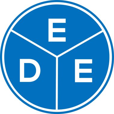 Beyaz arkaplanda EDE harf logosu tasarımı. EDE yaratıcı daire harfi logosu. EDE harf tasarımı.