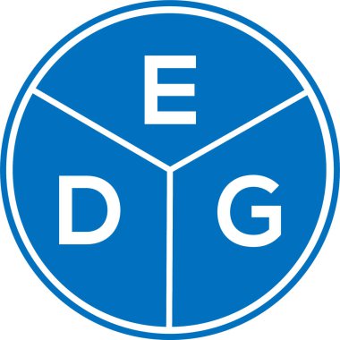 Beyaz arkaplanda EDG harf logosu tasarımı. EDG yaratıcı daire harfi logosu konsepti. EDG harf tasarımı.