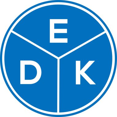 Beyaz arkaplanda EDK harf logosu tasarımı. EDK yaratıcı daire harfi logosu konsepti. EDK harf tasarımı.