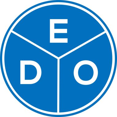 Beyaz arkaplanda EDO harfi logo tasarımı. EDO yaratıcı daire harfi logosu konsepti. EDO harf tasarımı.