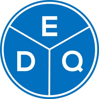 Beyaz arka planda EDQ harf logosu tasarımı. EDQ yaratıcı daire harfi logosu konsepti. EDQ harf tasarımı.