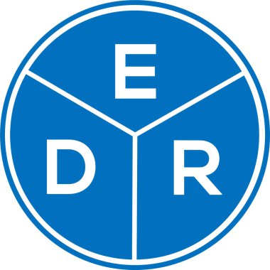 Beyaz arka planda EDR harf logosu tasarımı. EDR yaratıcı daire harfi logosu konsepti. EDR harf tasarımı.