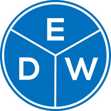 Beyaz arkaplanda EDW harf logosu tasarımı. EDW yaratıcı daire harfi logosu konsepti. EDW harf tasarımı.