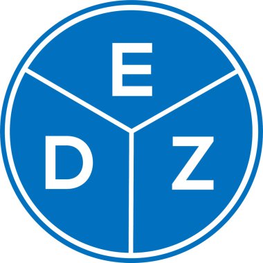Beyaz arkaplanda EDZ harf logosu tasarımı. EDZ yaratıcı daire harfi logosu konsepti. EDZ harf tasarımı.