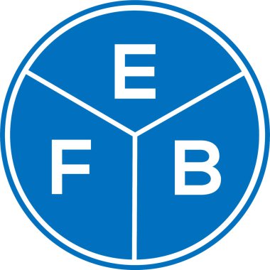 Beyaz arka planda EFB harfi logo tasarımı. EFB yaratıcı daire harfi logosu konsepti. EFB harf tasarımı.