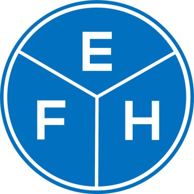 Beyaz arka planda EFH harf logosu tasarımı. EFH yaratıcı daire harfi logosu konsepti. EFH harf tasarımı.