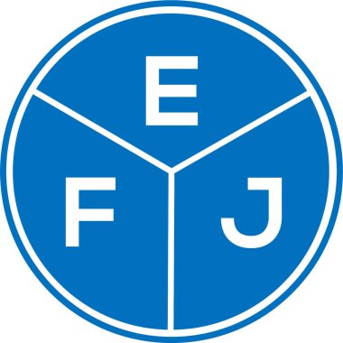 Beyaz arka planda EFJ harf logosu tasarımı. EFJ yaratıcı daire harfi logosu konsepti. EFJ harf tasarımı.