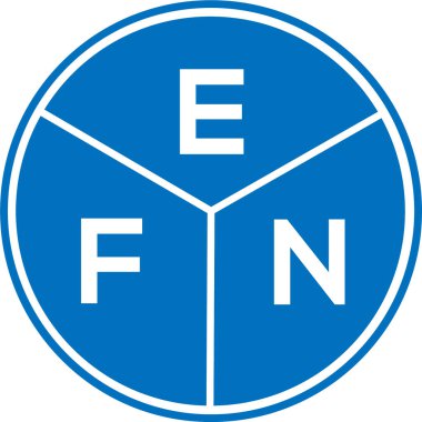 Beyaz arka planda EFN harf logosu tasarımı. EFN yaratıcı daire harfi logosu konsepti. EFN harf tasarımı.