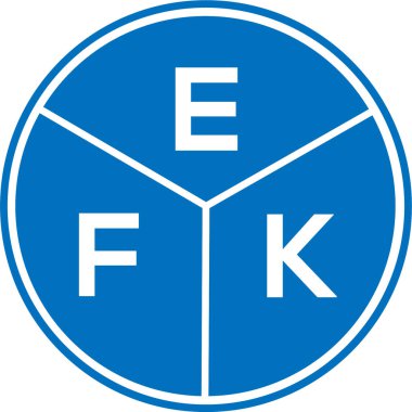 Beyaz arkaplanda EFK harf logosu tasarımı. EFK yaratıcı daire harfi logosu konsepti. EFK harf tasarımı.