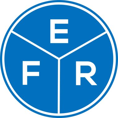 Beyaz arka planda EFR harf logosu tasarımı. EFR yaratıcı daire harfi logosu konsepti. EFR harf tasarımı.