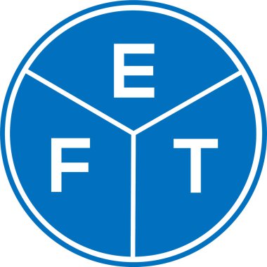 Beyaz arkaplanda EFT harf logosu tasarımı. EFT yaratıcı daire harfi logosu konsepti. EFT harf tasarımı.