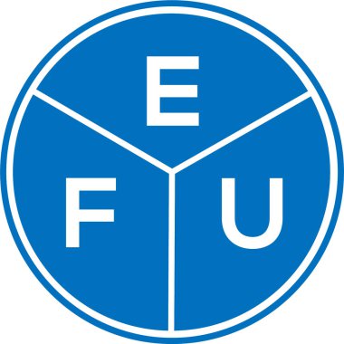Beyaz arka planda EFU harf logosu tasarımı. EFU yaratıcı daire harfi logosu konsepti. EFU harf tasarımı.