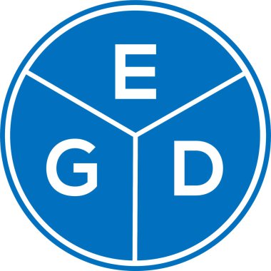 Beyaz arka planda EGD harf logosu tasarımı. EGD yaratıcı daire harfi logosu konsepti. EGD harf tasarımı.