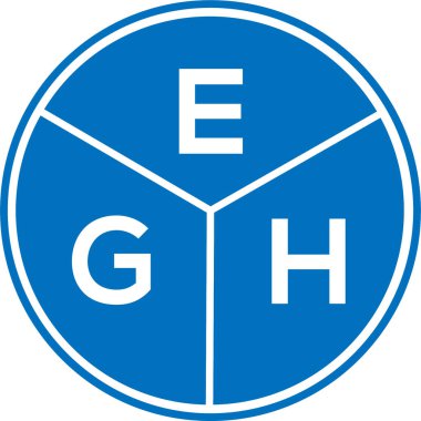 Beyaz arkaplanda EGH harf logosu tasarımı. EG yaratıcı daire harfi logosu konsepti. EGh harf tasarımı.