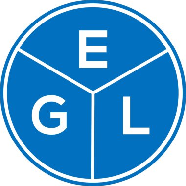 Beyaz arkaplanda EGL harf logosu tasarımı. EGL yaratıcı daire harfi logosu konsepti. EGL harf tasarımı.