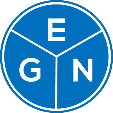 Beyaz arka planda EGN harf logosu tasarımı. EGN yaratıcı daire harfi logosu konsepti. EGN harf tasarımı.