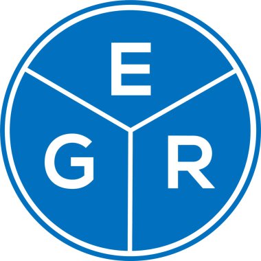 Beyaz arka planda EGR harf logosu tasarımı. EGR yaratıcı daire harfi logosu konsepti. EGR harf tasarımı.