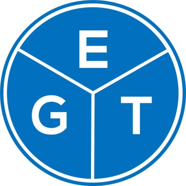 Beyaz arka planda EGT harf logosu tasarımı. EGT yaratıcı daire harfi logosu konsepti. EGT harf tasarımı.