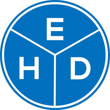 Beyaz arkaplanda EHD harf logosu tasarımı. EHD yaratıcı daire harfi logosu konsepti. EHD harf tasarımı.
