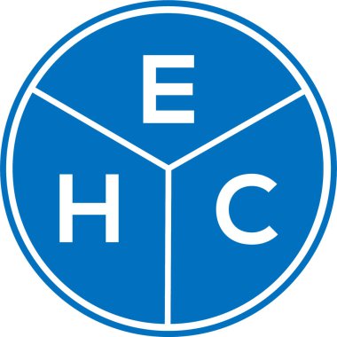 Beyaz arka planda EHC harf logosu tasarımı. EHC yaratıcı daire harfi logosu konsepti. EHC harf tasarımı.