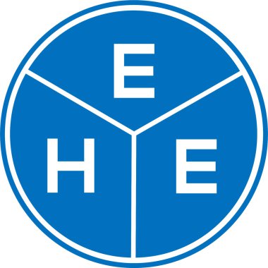 Beyaz arkaplanda EHE harf logosu tasarımı. Yaratıcı yuvarlak harf logosu kavramı. EHE harf tasarımı.