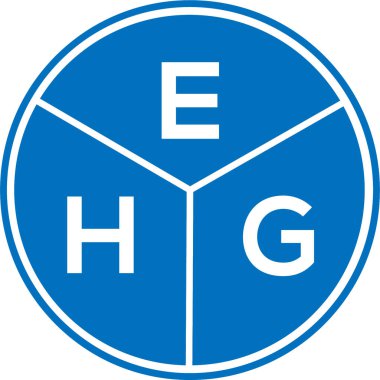 Beyaz arkaplanda EHG harf logosu tasarımı. EHG yaratıcı daire harfi logosu konsepti. EHG harf tasarımı.